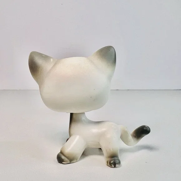Littlest Pet Shop #125 SHORTHAIR Siamese Grey Cat Green Eyes LPS - Picture 6 of 7